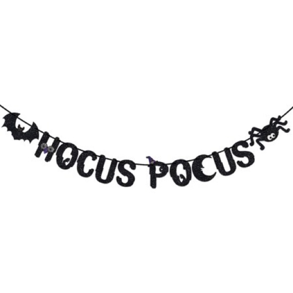 3 for 1 Halloween Decoration Hocus Pocus Banner 3D Bats and Spiders